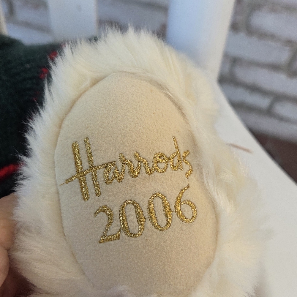Plush Teddy Bear with Green and Red Sweater - Picture 2 of 2